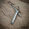 Contemporary Sterling silver earrings with oxidize texture