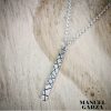 Contemporary sterling silver pendant with oxidize texture