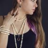 Baroque pearls necklace with smoky topaz and blue zircon