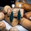 Freashwater pearls and mini geode earrings