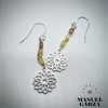 Amber and sterling silver earrings