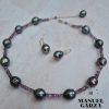 Pearls and amethyst set