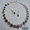 Pearls and smoky quartz set
